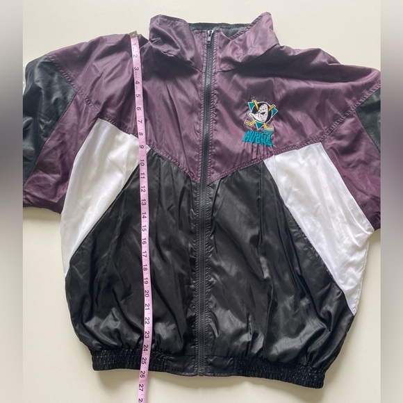 Vintage 90s Disney Mighty Ducks Zip Windbreaker 2 Piece Shiny Track Suit XL RARE - Picture 10 of 14